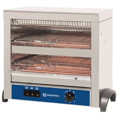 Toasteur électrique en inox 2 niveaux puissance 3 kW 305 x 525 x 445 mm Toasteur électrique en inox 2 niveaux puissance 3 kW 305 x 525 x 445 mm