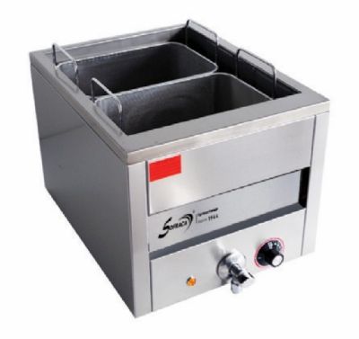 Cuiseur à pâtes électrique de table avec robinet de vidange 1 Cuve 15 litres avec 2 paniers ( 2x1/2) Cuiseur à pâtes électrique de table avec robinet de vidange 1 Cuve 15 litres avec 2 paniers ( 2x1/2)