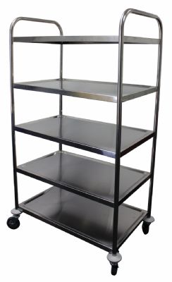 Chariot desserte démontable inox 5 niveaux 4 roues - 860x540x1560 mm Chariot desserte démontable inox 5 niveaux 4 roues - 860x540x1560 mm