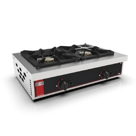 Réchaud gaz professionnel 2 feux puissance de 14 kW à poser Réchaud gaz professionnel 2 feux puissance de 14 kW à poser