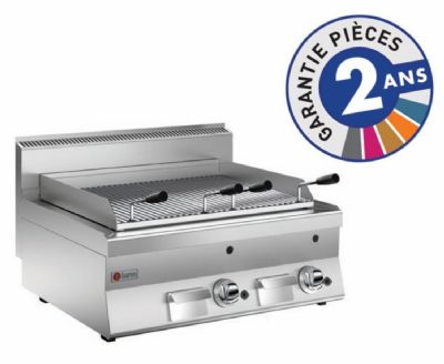 Grill gaz pierre de lave à poser barreaux cylindriques avec 2 zones Grill gaz pierre de lave à poser barreaux cylindriques avec 2 zones