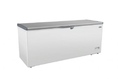 Congélateur bahut avec un couvercle plein en acier inoxydable de 650L Congélateur bahut avec un couvercle plein en acier inoxydable de 650L