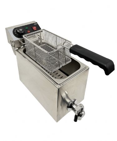 Friteuse à poser électrique en inox avec vanne de vidange 1X4 litres Friteuse à poser électrique en inox avec vanne de vidange 1X4 litres