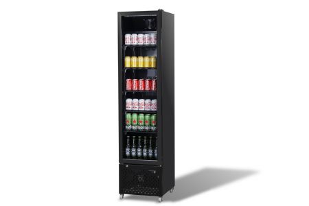 Congélateur noir avec 1 porte vitrée battante de 208L Congélateur noir avec 1 porte vitrée battante de 208L