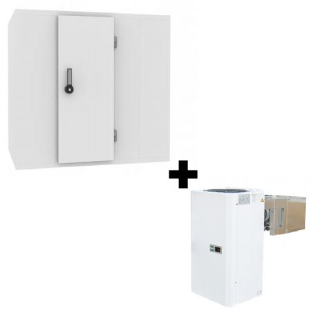 Chambre froide complète positive isolation 120 mm plage 0/+5 °C et 1500x1500x2200 mm Chambre froide complète positive isolation 120 mm plage 0/+5 °C et 1500x1500x2200 mm