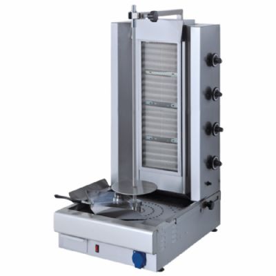 Grill kebab gaz avec 4 zones de chauffe moteur bas 70 kg Grill kebab gaz avec 4 zones de chauffe moteur bas 70 kg