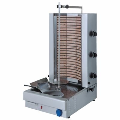 Grill kebab électrique avec 3 zones de chauffe moteur bas 70 kg Grill kebab électrique avec 3 zones de chauffe moteur bas 70 kg
