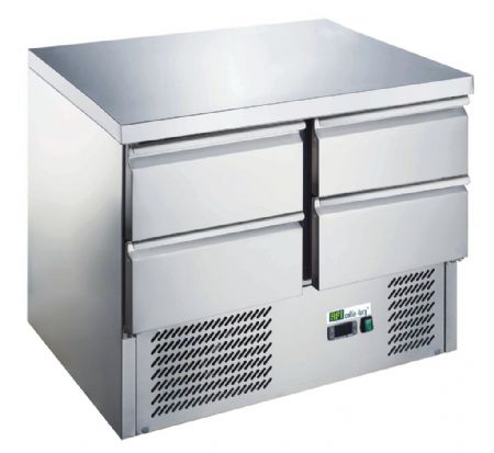Table froide positive 4 tiroirs GN 1/1 température +2/+8°C Table froide positive 4 tiroirs GN 1/1 température +2/+8°C