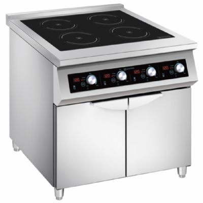 Plaque induction 4 foyers sur coffre 2 portes puissance 20 kW Plaque induction 4 foyers sur coffre 2 portes puissance 20 kW