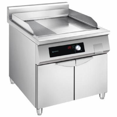 Fry-top électrique induction 1/3 strié 2/3 lisse sur coffre 2 portes 700 x 800 x 860 mm Fry-top électrique induction 1/3 strié 2/3 lisse sur coffre 2 portes 700 x 800 x 860 mm