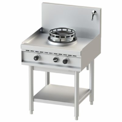 Poste de cuisson wok gaz avec tablette 1 foyer 1 robinet puissance 13 kW Poste de cuisson wok gaz avec tablette 1 foyer 1 robinet puissance 13 kW