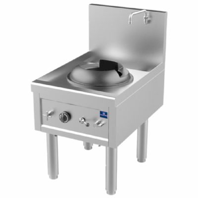 Poste de cuisson wok gaz en inox avec 1 brûleur puissance 27,5 kW Poste de cuisson wok gaz en inox avec 1 brûleur puissance 27,5 kW