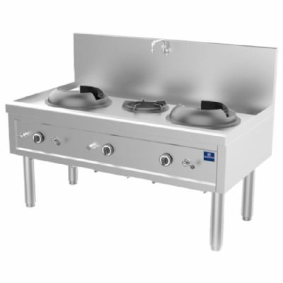 Plan de cuisson wok gaz 2 feux 27,5 kW + 1 feu soupe 9,2 kW Plan de cuisson wok gaz 2 feux 27,5 kW + 1 feu soupe 9,2 kW