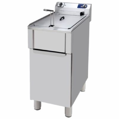 Friteuse électrique sur coffre triphasé avec 1 bac 15 litres puissance 12 kW Friteuse électrique sur coffre triphasé avec 1 bac 15 litres puissance 12 kW