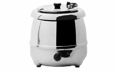 Soupière en métal chromé munie de son couvercle aspect poli miroir Soupière en métal chromé munie de son couvercle aspect poli miroir