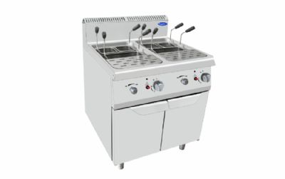 Cuiseur à pâtes gaz installé sur meuble avec bac 700 Cuiseur à pâtes gaz installé sur meuble avec bac 700