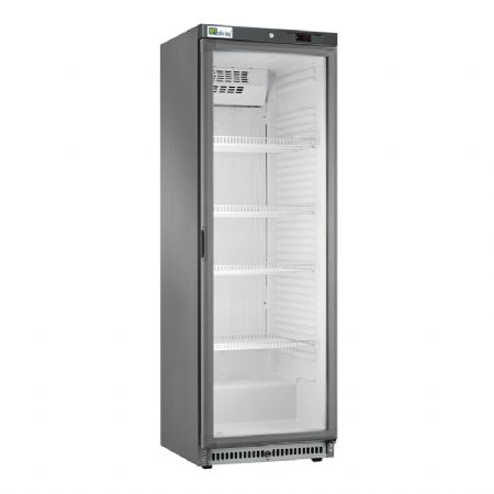 Réfrigérateur vertical positif inox 1 porte vitrée plage de température +1/+8°C et 308 L Réfrigérateur vertical positif inox 1 porte vitrée plage de température +1/+8°C et 308 L