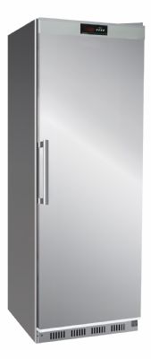 Réfrigérateur inox positif avec 1 porte pleine et 3+1 clayettes - 400 litres Réfrigérateur inox positif avec 1 porte pleine et 3+1 clayettes - 400 litres