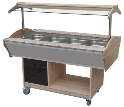 Buffet central réfrigéré 0/+10°c cuve 4 gn 1/1-150 avec porte-assiettes granit Buffet central réfrigéré 0/+10°c cuve 4 gn 1/1-150 avec porte-assiettes granit