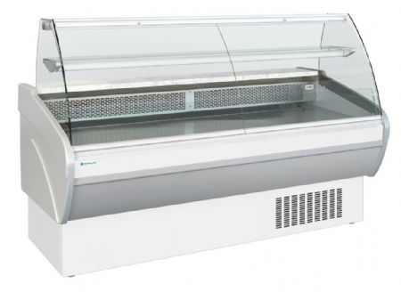 Comptoir de présentation blanc façade bombée froid ventilé avec plage +3/+6°C - 1040x931x1290mm Comptoir de présentation blanc façade bombée froid ventilé avec plage +3/+6°C - 1040x931x1290mm