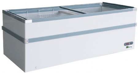 Bahut de congélation blanc portes vitrées coulissantes température -18/-24°C volume 746 L Bahut de congélation blanc portes vitrées coulissantes température -18/-24°C volume 746 L