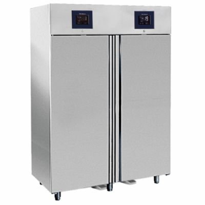 Réfrigérateur inox 2 portes GN2/1 double température température -2/+8°C et volume 700+700 L Réfrigérateur inox 2 portes GN2/1 double température température -2/+8°C et volume 700+700 L