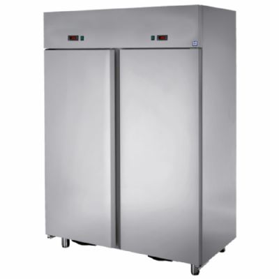Réfrigérateur inox 2 portes battantes double zone température 0/+10°C et capacité 600+600 L Réfrigérateur inox 2 portes battantes double zone température 0/+10°C et capacité 600+600 L