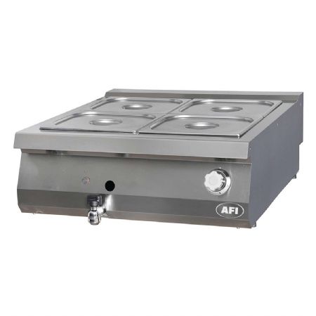 Bain-marie gaz série 900 avec 4 bacs GN 2/3 hauteur 150 mm - 4 kW Bain-marie gaz série 900 avec 4 bacs GN 2/3 hauteur 150 mm - 4 kW