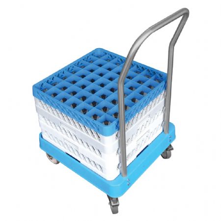 Chariot plastique équipé d’une poignée pour conteneur Chariot plastique équipé d’une poignée pour conteneur