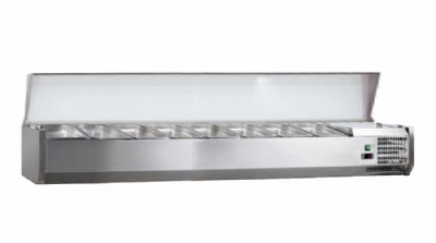 Saladette à poser à couvercle inox +2/+8°c capot inox 8 gn1/3-150 non compris Saladette à poser à couvercle inox +2/+8°c capot inox 8 gn1/3-150 non compris