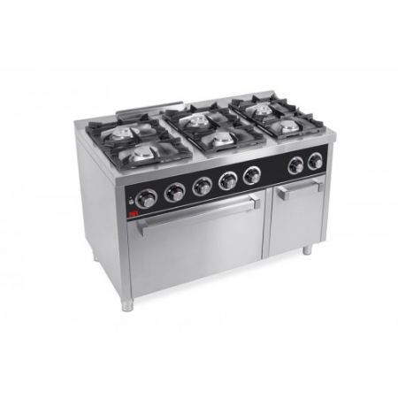 Fourneau professionnel à gaz sur four à gaz maxi avec 6 brûleurs 3x8,5 + 3x6,8 kW - 1200x750x880 mm Fourneau professionnel à gaz sur four à gaz maxi avec 6 brûleurs 3x8,5 + 3x6,8 kW - 1200x750x880 mm