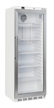 Armoire réfrigérée +1/+5 °C blanche 1 porte vitrée 400 litres Armoire réfrigérée +1/+5 °C blanche 1 porte vitrée 400 litres