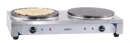 Crêpière professionnelle électrique inox avec 2 plaques 35 - 770x400x190 mm Crêpière professionnelle électrique inox avec 2 plaques 35 - 770x400x190 mm