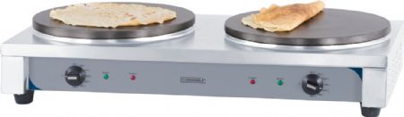 Crêpière professionnelle électrique inox avec 2 plaques 40 - 910x445x190 mm Crêpière professionnelle électrique inox avec 2 plaques 40 - 910x445x190 mm