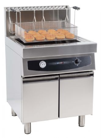 Friteuse à beignets gaz avec soubassement à 2 portes - 35 litres Friteuse à beignets gaz avec soubassement à 2 portes - 35 litres