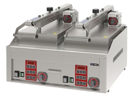 Grill à panini électrique semi-automatique double - 2x280x400 mm Grill à panini électrique semi-automatique double - 2x280x400 mm