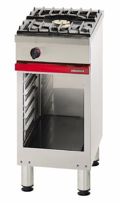 Cuisinière à gaz 1 bruleur vif 7 kW sur armoire ouverte - 400x650x900 mm Cuisinière à gaz 1 bruleur vif 7 kW sur armoire ouverte - 400x650x900 mm