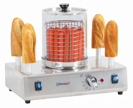 Machine à hot dog avec 4 plots chauffants - 480x300x405 mm Machine à hot dog avec 4 plots chauffants - 480x300x405 mm