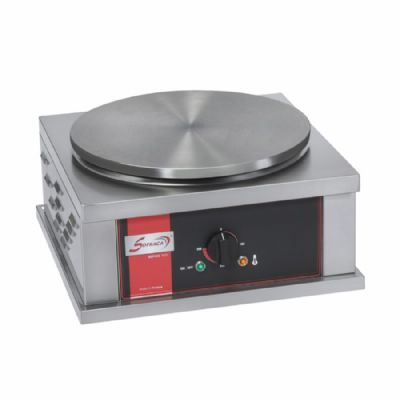 Crêpierre électrique de table sur base carrée pour usage intensif 1 plaque diamètre 400mm Crêpierre électrique de table sur base carrée pour usage intensif 1 plaque diamètre 400mm
