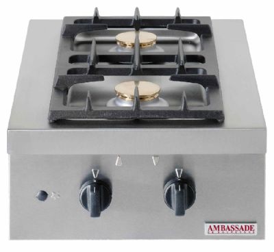 Réchaud gaz 2 zones de chauffe à poser - 385x580x160 mm Réchaud gaz 2 zones de chauffe à poser - 385x580x160 mm