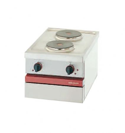Cuisinière électrique 2 plaques rondes (1x2,6 et 1x2 kW) à poser - 400x650x300mm Cuisinière électrique 2 plaques rondes (1x2,6 et 1x2 kW) à poser - 400x650x300mm