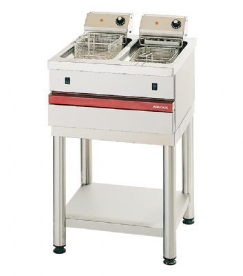 Friteuse électrique à poser 2 cuves de 6 litres et 4,5kW chacunes - Profondeur 650mm Friteuse électrique à poser 2 cuves de 6 litres et 4,5kW chacunes - Profondeur 650mm
