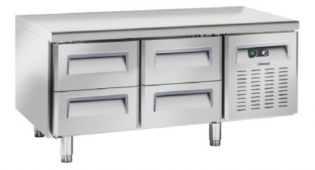 Soubassement réfrigéré inox professionnelle 4 tiroirs GN 1/1 - 68 litres Soubassement réfrigéré inox professionnelle 4 tiroirs GN 1/1 - 68 litres