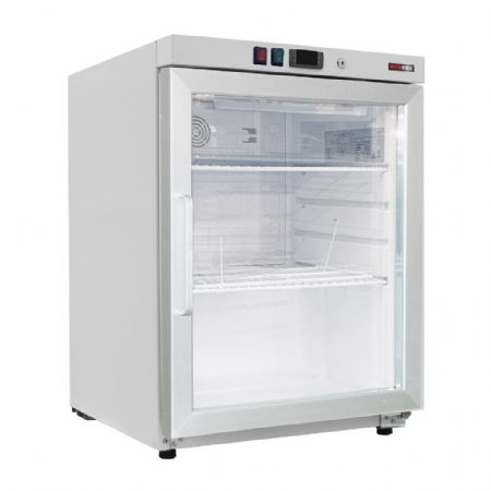 Armoire réfrigérée positive blanche avec 1 porte battante vitré de 130 L Armoire réfrigérée positive blanche avec 1 porte battante vitré de 130 L