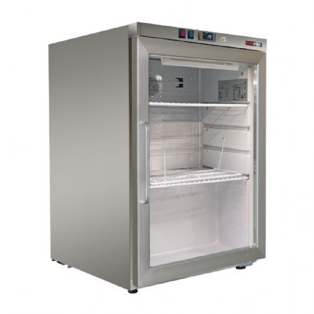 Armoire réfrigérée positive en acier inox à 1 porte vitrée volume 130 L Armoire réfrigérée positive en acier inox à 1 porte vitrée volume 130 L
