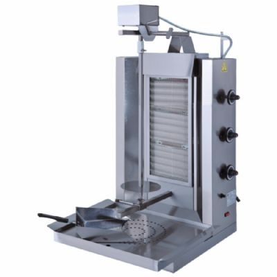Grill kebab gaz avec 3 zones de chauffe moteur supérieur 30 kg Grill kebab gaz avec 3 zones de chauffe moteur supérieur 30 kg