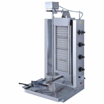 Grill kebab gaz avec 4 zones de chauffe moteur supérieur 70 kg Grill kebab gaz avec 4 zones de chauffe moteur supérieur 70 kg