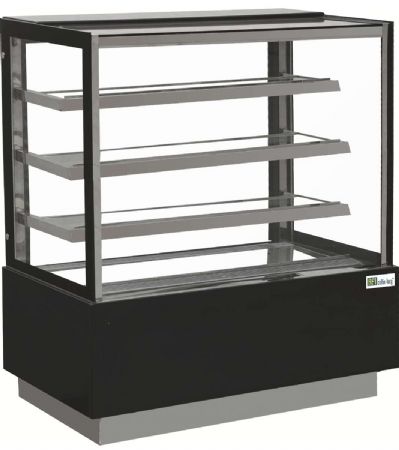 Vitrine panoramique positive pour patisserie avec vitre droite 3 étages +2 / +8°C - 395L Vitrine panoramique positive pour patisserie avec vitre droite 3 étages +2 / +8°C - 395L