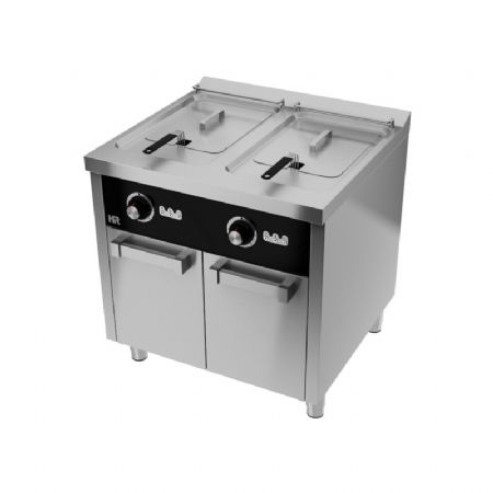 Friteuse electrique sur placard triphasée 16kW profondeur 750mm - 2x15L Friteuse electrique sur placard triphasée 16kW profondeur 750mm - 2x15L