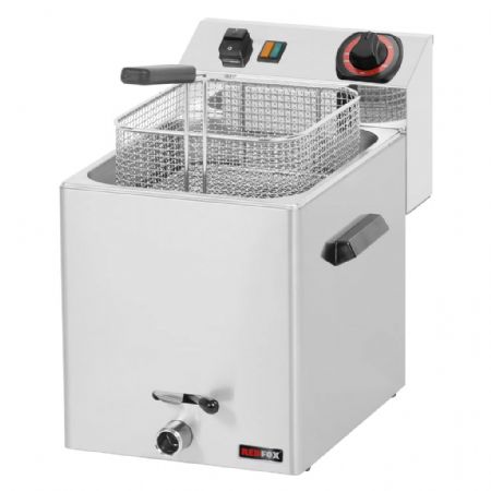 Friteuse monophasée professionnelle à poser 1 cuve de capacité 8 L avec vidange Friteuse monophasée professionnelle à poser 1 cuve de capacité 8 L avec vidange